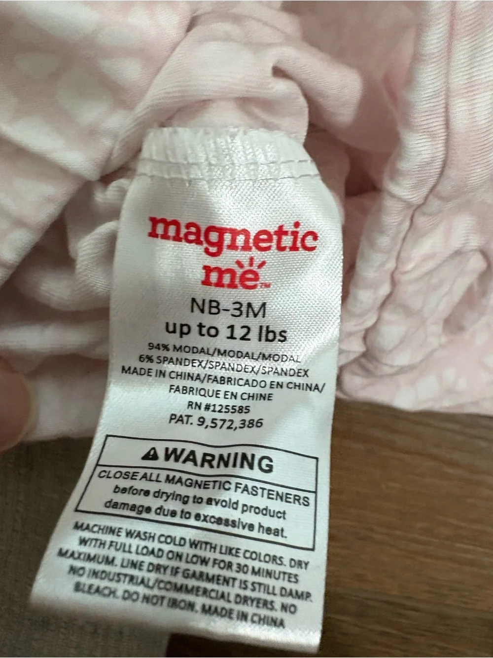 Magnetic Me girl Light Pink Long Sleeve Sleep Sack with Geometric Print NB-3m